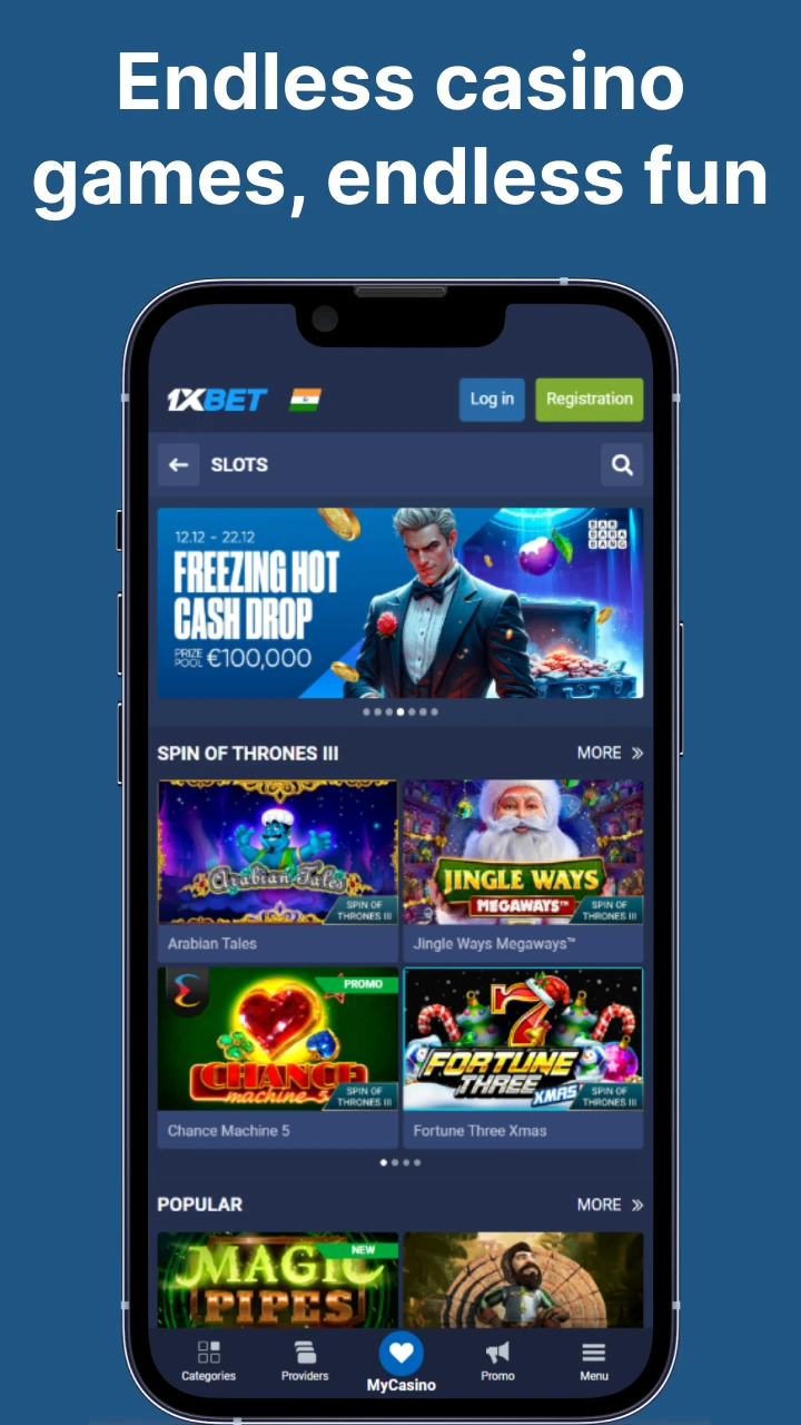 1xbet offers a lot of casino games.