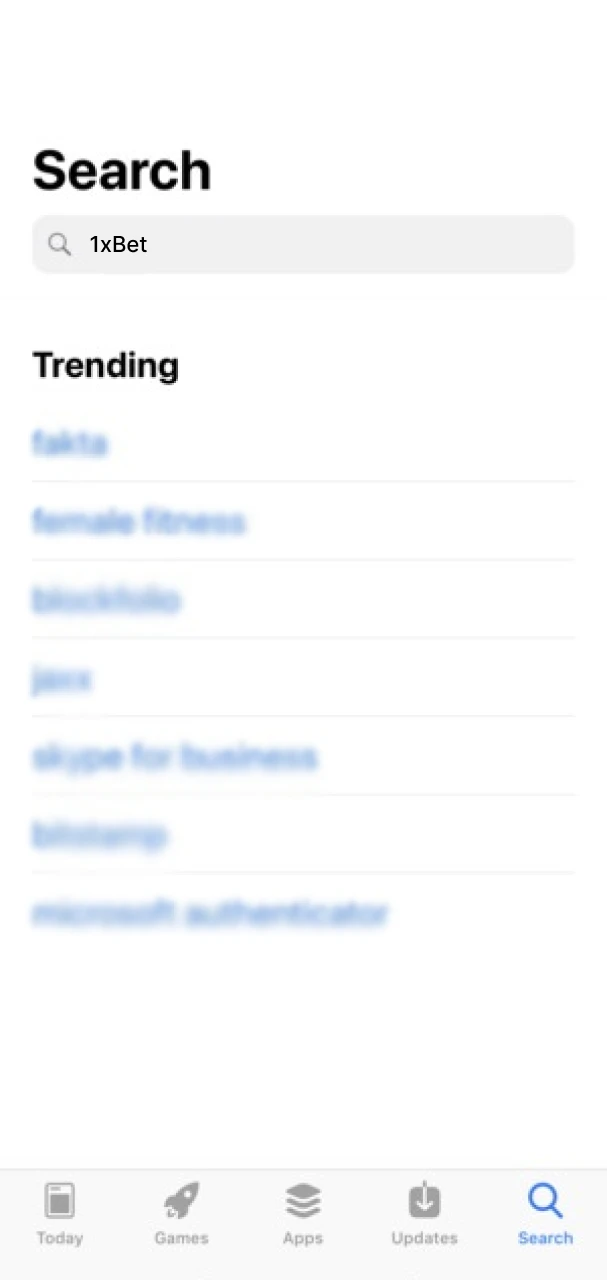Find the 1xbet app in the App Store.