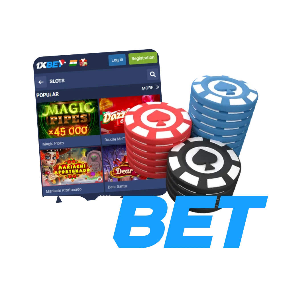 Download the 1xbet app to play casino games.