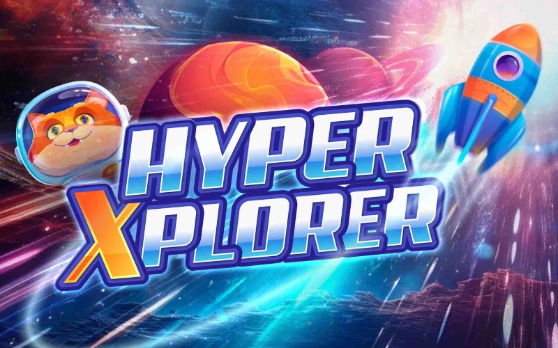 The 1xbet Crash Games section offers Hyper Xplorer.