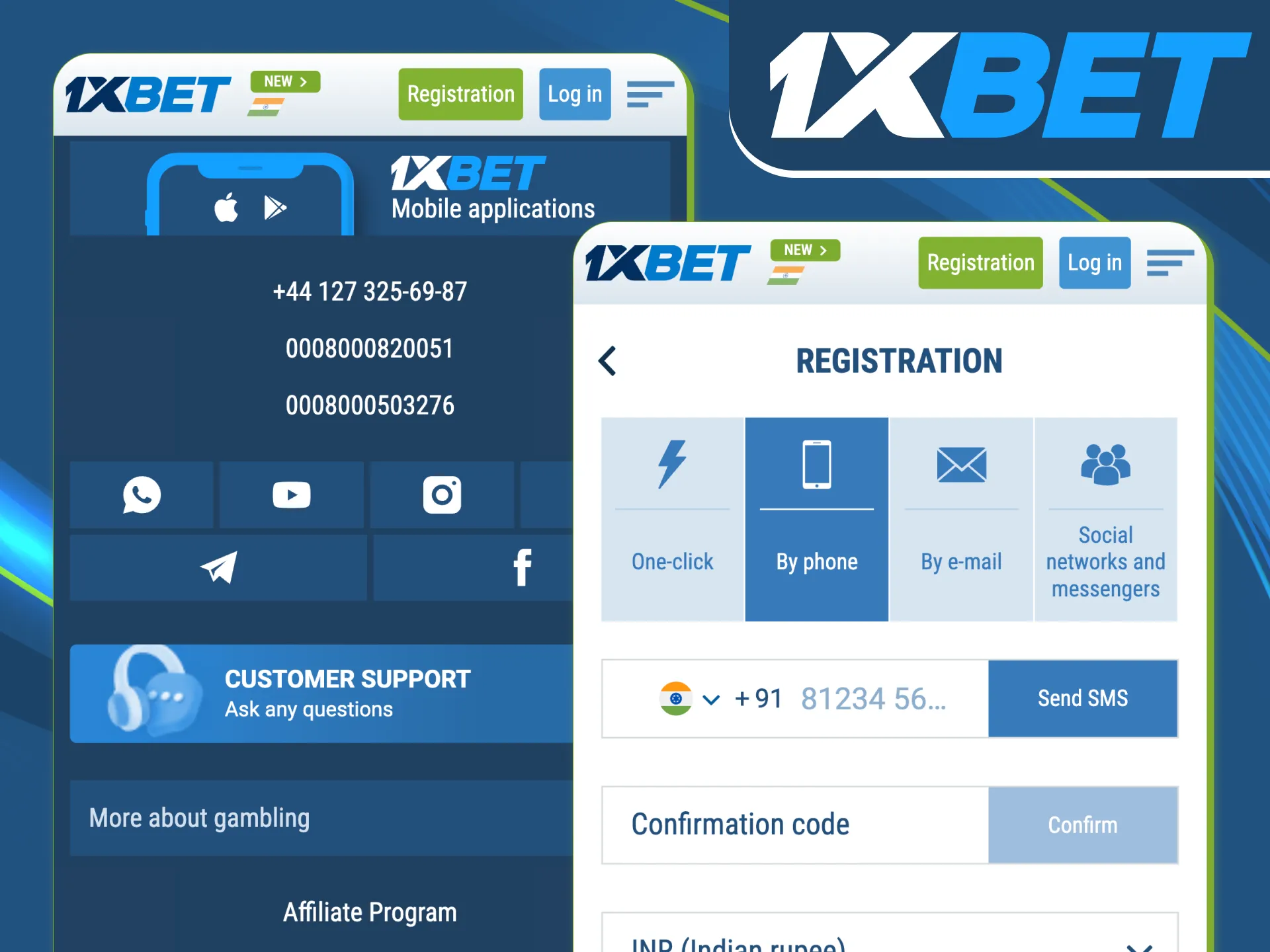 Enjoy quick access to sports on 1xBet.